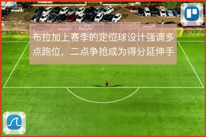 布拉加上赛季的定位球设计强调多点跑位，二点争抢成为得分延伸手段